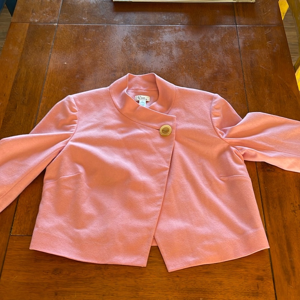 Vintage Lilly Pulitzer Pink Wool Blend  Wrap jacket size 12 women's